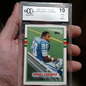 Barry Sanders Rc from topps traded 1988 Graded 10